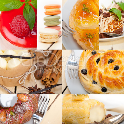 fresh dessert cake collage