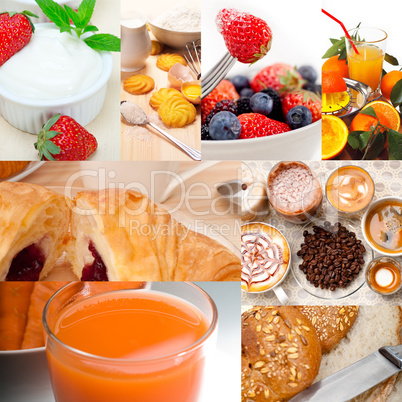 ealthy vegetarian breakfast collage