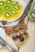 kiwi  pie tart and spices