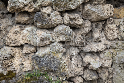 Wall made of natural stones