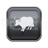 Ox Zodiac icon grey, isolated on white background.