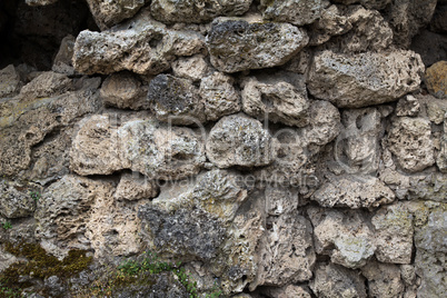 Wall made of natural stones