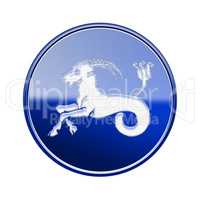 Capricorn zodiac icon blue, isolated on white background