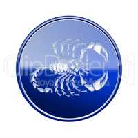 Scorpio zodiac icon blue, isolated on white background