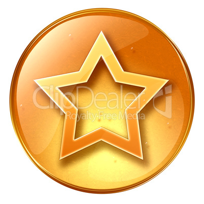 star icon yellow, isolated on white background..