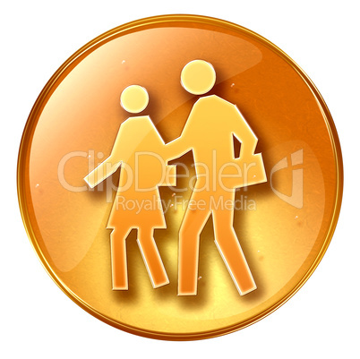 people icon yellow, isolated on white background