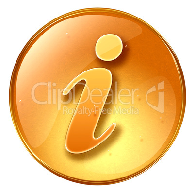 information icon yellow, isolated on white background