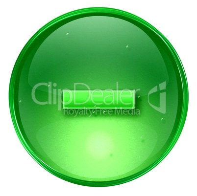 Hyphen icon green, isolated on white background.