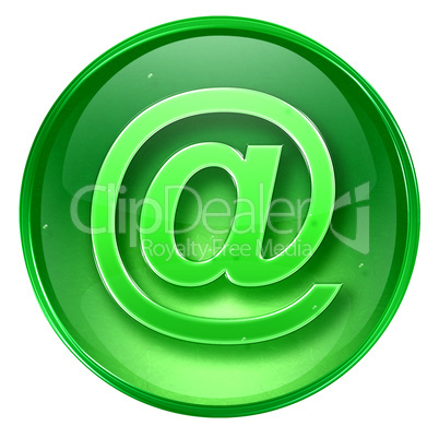 mail icon green, isolated on white background.