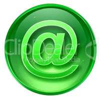 mail icon green, isolated on white background.