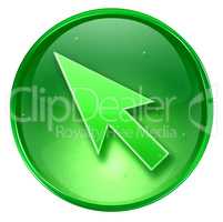 cursor icon green, isolated on white background.