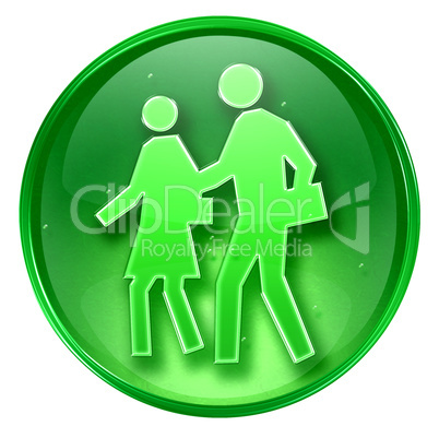 people icon green, isolated on white background.