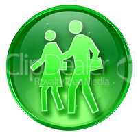 people icon green, isolated on white background.