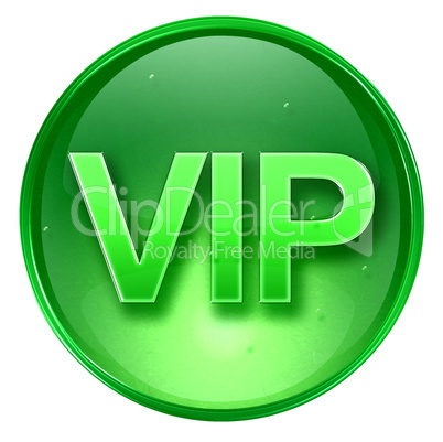 VIP icon green, isolated on white background.