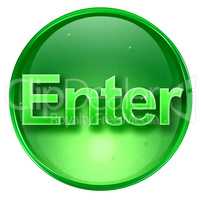 Enter icon green, isolated on white background.