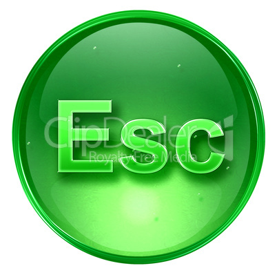 Esc icon green, isolated on white background.