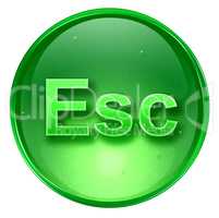 Esc icon green, isolated on white background.
