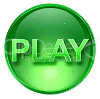play icon green, isolated on white background.