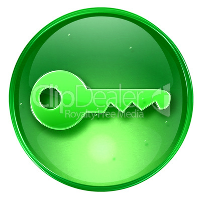 Key icon green, isolated on white background