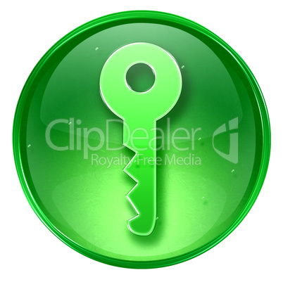 Key icon green, isolated on white background