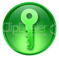 Key icon green, isolated on white background