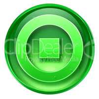 Stop icon green, isolated on white background.