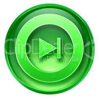Rewind Forward icon green, isolated on white background.