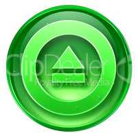Eject icon green, isolated on white background.