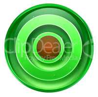 Record icon green, isolated on white background.