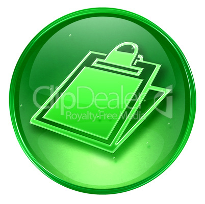 table icon green, isolated on white background.