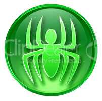 Virus icon green, isolated on white background.