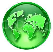 world icon green, isolated on white background.