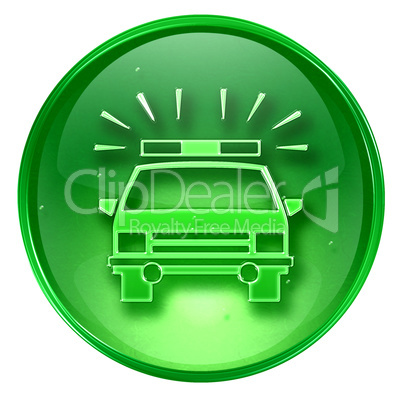 police icon green, isolated on white background.