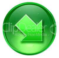 Arrow icon green, isolated on white background