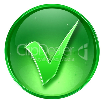 check icon green, isolated on white background.