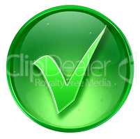 check icon green, isolated on white background.