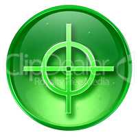 target icon green, isolated on white background.