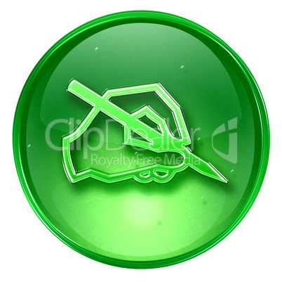 email icon green, isolated on white background.