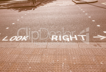 Look Right sign vintage