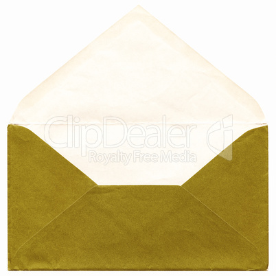 Green envelope isolated vintage