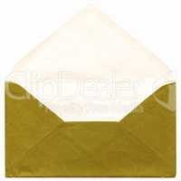 Green envelope isolated vintage