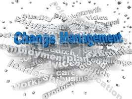 3d image Change Management word cloud concept