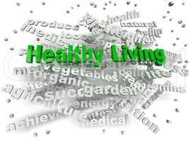 3d image Healthy Living word cloud concept