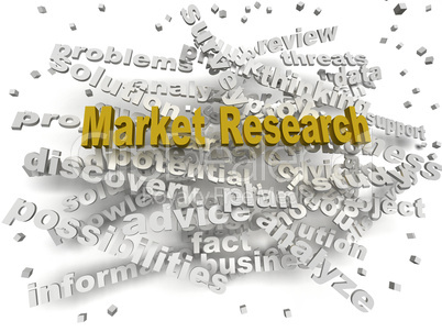 3d image Market Research word cloud concept