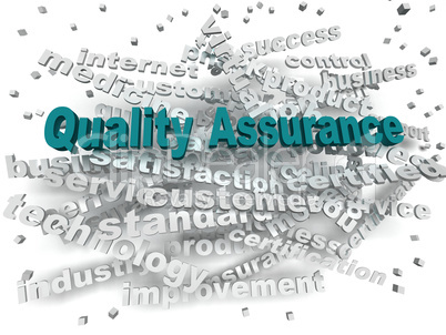 3d image Quality Assurance word cloud concept