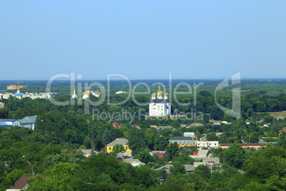 beautiful view to Chernihiv town from bird's-eye