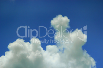 picturesque white clouds on blue sky