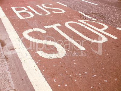 Bus stop sign vintage