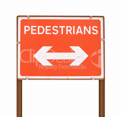 Pedestrian sign vintage