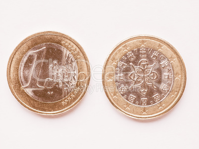 Portuguese 1 Euro coin vintage